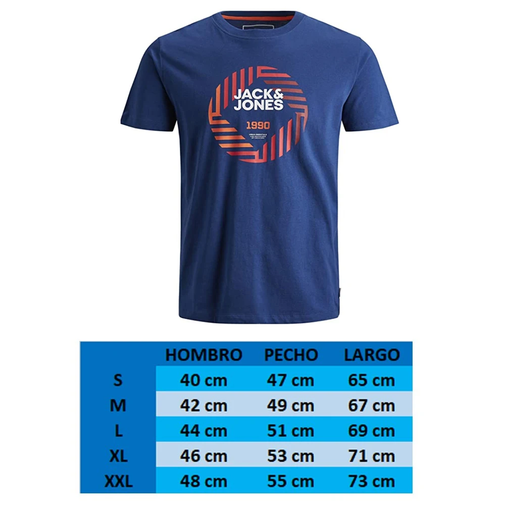 Jack & Jones-man T-Shirt i bomuld kortærmede T-Shirt i blå farve med logo 1