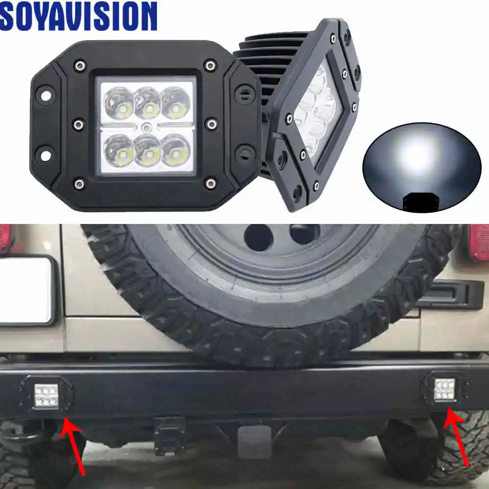 5 tommer 18W LED-arbejdslampe Flush Mount Stedet Vende Trailer Truck UTE 4
