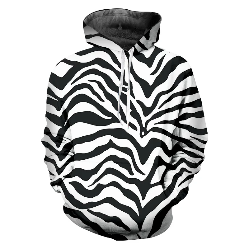 OGKB Sweatshirts og Hættetrøjer Homme Varm Hætte Leopard 3D-Hættetrøjer Trykt Zebra Striber Afslappet Plus Størrelse 6XL Kostume Mand Vinter Hoody 1