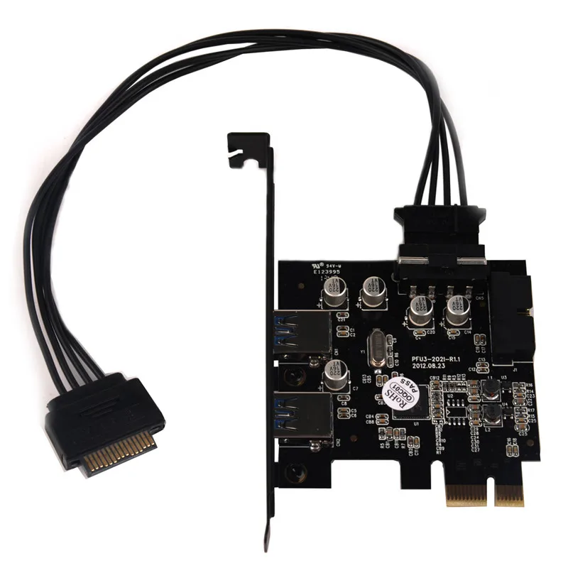 PCIE-TIL 2-Port USB 3.0-PCI-e-Interne 20Pin Adapter PCI Express 5.0 Gbps 19Pin FL1100 chipset support WIN10 WIN8 MAC OS 1