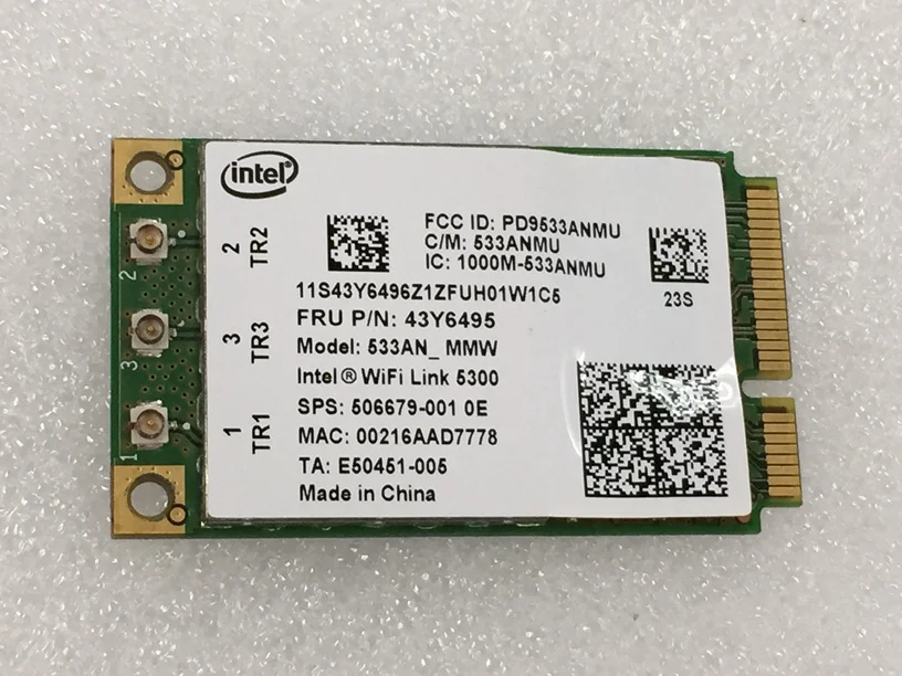 SSEA NYE Trådløse Kort For Intel WiFi Link 5300 AGN 533AN_MMW Mini-PCI-E 2.4/5.0 GHz 450 for IBM X200 X200S X300 R400 1