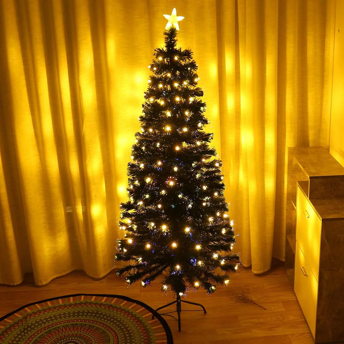1,8 M, 2.1 M 240Leds 10modes Lys juletræ Fe Sød Dekoration Jul Træer med Stå Fest Dekoration 1