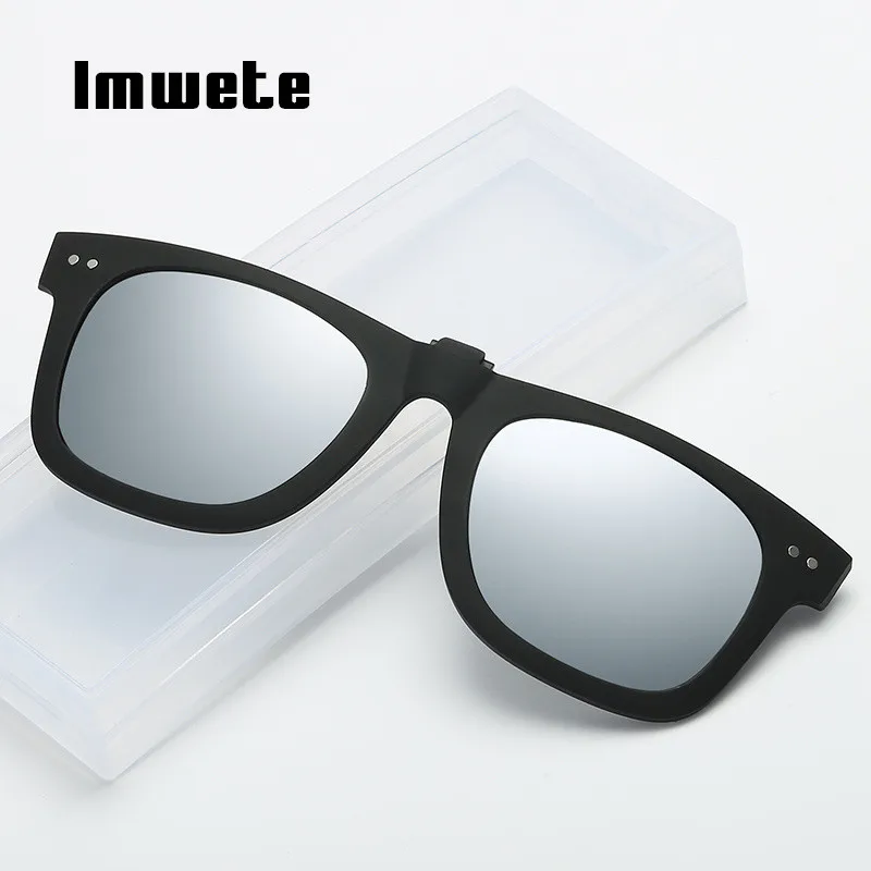 Imwete Klassiske Polariserede Solbriller Mænd Kvinder Klip På Nærsynethed Briller Retro-Flip Op Briller Night Vision Goggles Briller 1