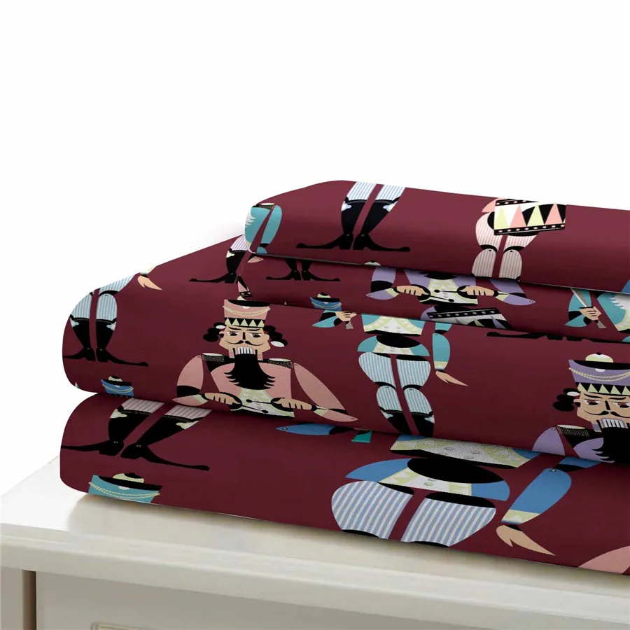 HELENGILI 3D-Sengetøj Sæt Nøddeknækkeren Soldat Print Duvet Cover Sæt Bedcloth med Pudebetræk Sæt sengelinned boligtekstiler #YC-261 1
