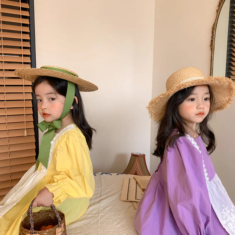 MILANCEL 2021 Spring Piger Tøj koreansk Stil Piger Dress Blonder Kjole til Pige 1