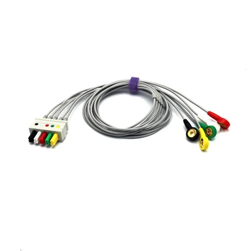 Kompatibel Siemens Draeger EKG-5 Leadwires Kabel i IEC-Europæisk Standard Snap 1