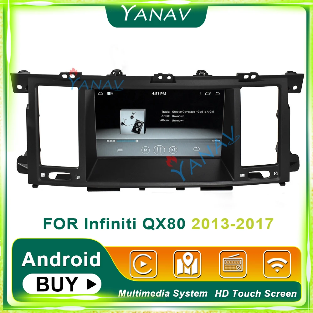 Android bil video touch screen-afspiller til-Infiniti QX80 2013-2017 Tesla Style bil stereo mms-GPS-navigation, radio player 1