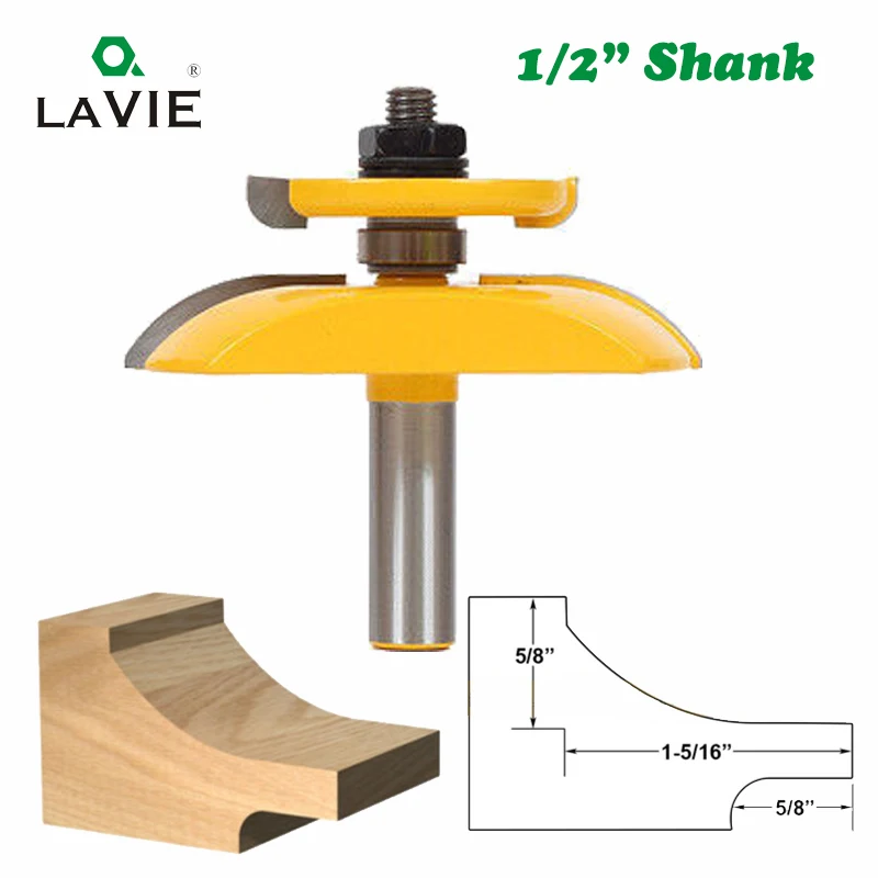 LAVIE 1 stk 12mm 1/2 Skaft Rejst Panel Router Smule med Backcutter Cove 3-1/4 Tenon Smule Træbearbejdning Fræser til Træ 03127 1