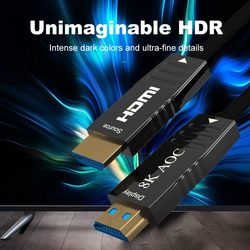 HDMI Kabel-8K 2.1 Video Optisk Fiber HDR 120Hz 3D til HD-TV Splitter Switcher Xbox 1m 2m 3m 5m 8m 10m, 12m 15m 20m 25m 30m 50m 1