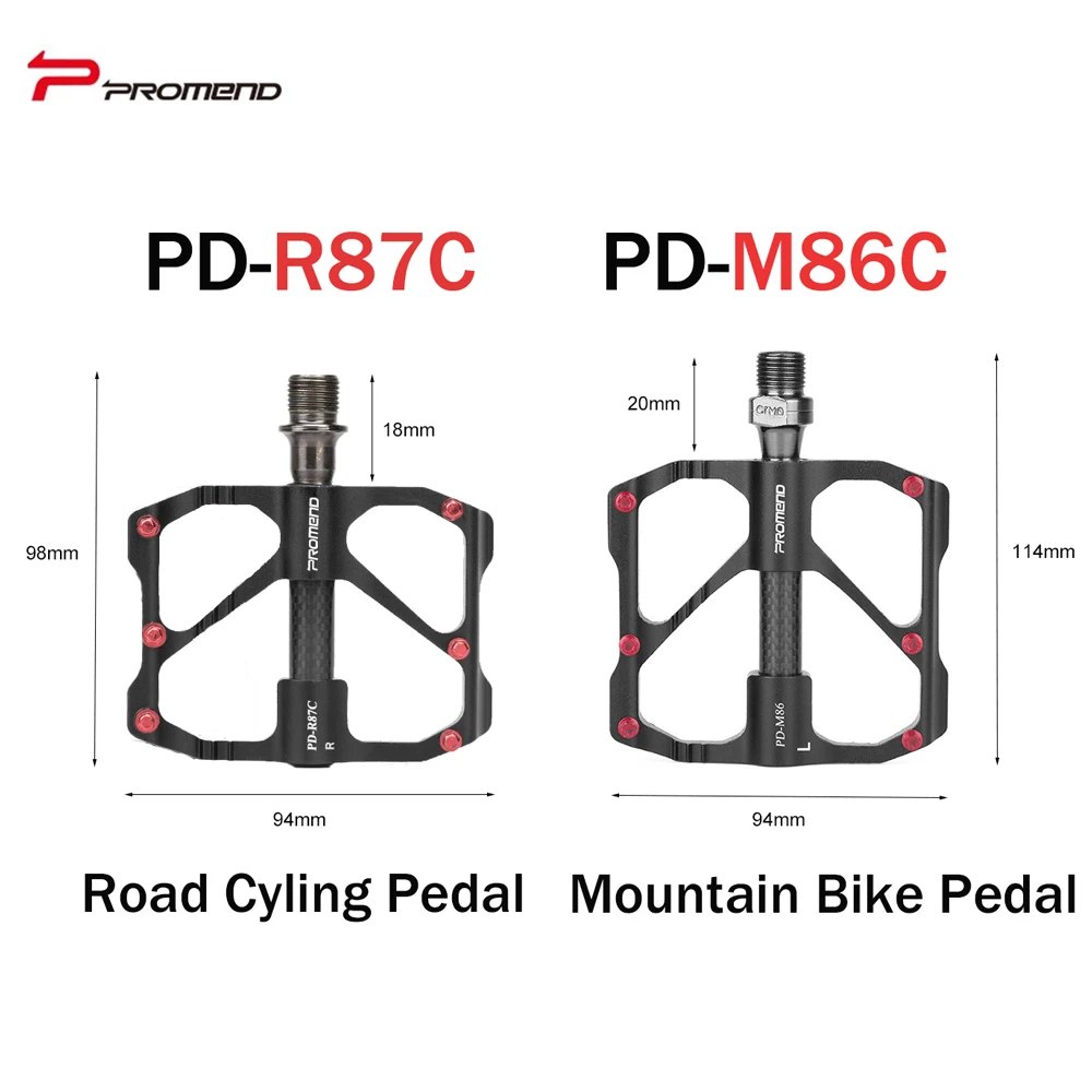 PROMEND Ultralet Cykel Pedal, Non-slip Mountain road Cykel Pedaler Carbon Fiber Lejer Bred Flad Cykel Pedaler Tilbehør 1