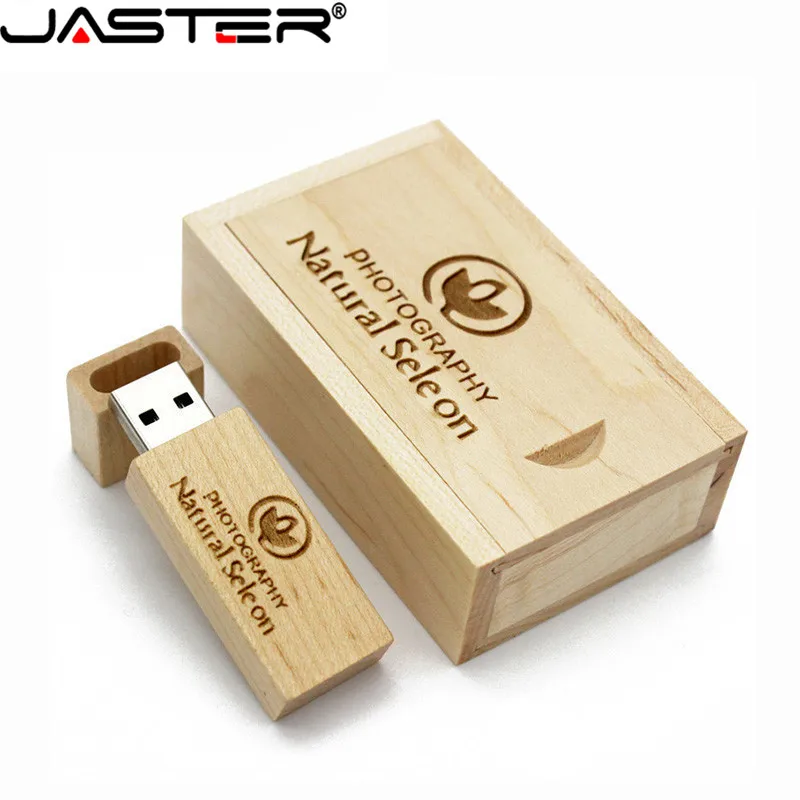JASTER (over 1 STK gratis LOGO) Fotografering træ-usb - + box usb-flashdrev memory stick pendrive, 16GB, 32GB, 64GB bryllup gaver 1