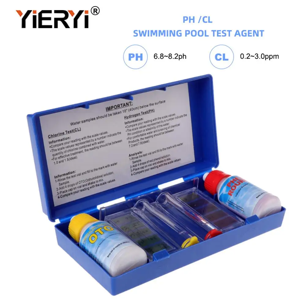 Yieryi PH, Klor Vand Kvalitet og Test-Kit Tester Hydrotool Test Kit Swimmingpool Hydroponics Akvarium Tilbehør 1