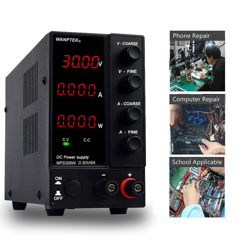 Bænk dc strømforsyning justerbar 30V 5A 6A fire-cifret lcd-display med VARIABEL skifte strømforsyningen ac 110v 220v 300w 360w 1