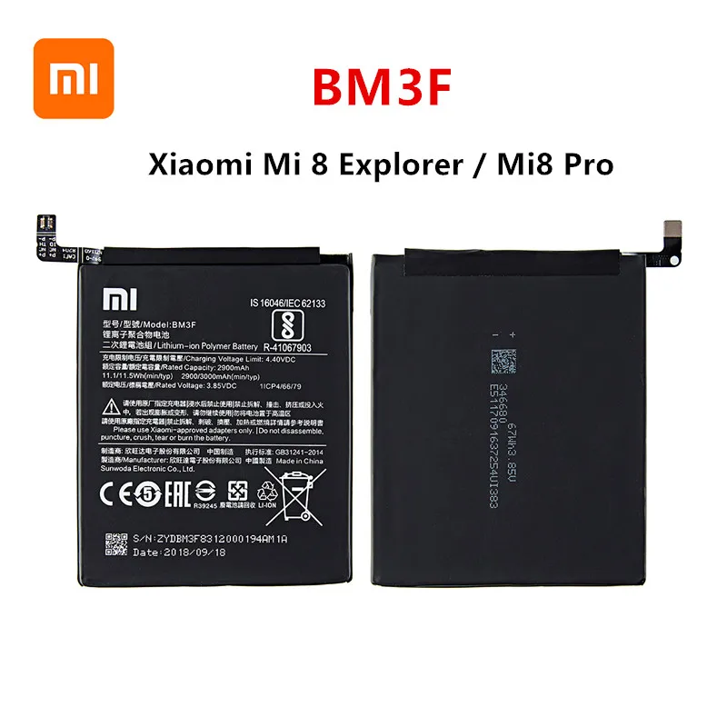 Xiao mi Orginal BM3F 3000mAh batteri Til Xiaomi 8 Mi 8 Explorer/Mi8 Pro BM3F Telefon Batterier +Værktøjer 1