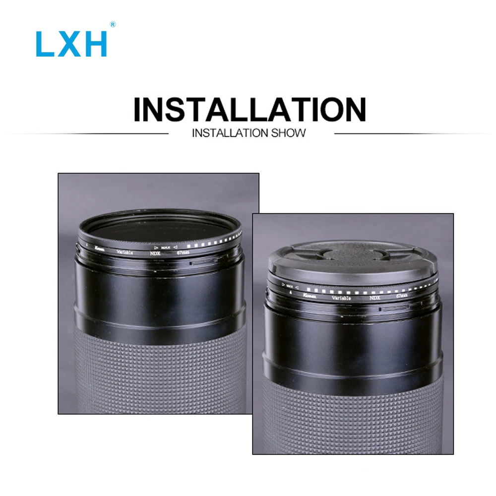 LXH 95mm ND2 at ND400 Slank Fader Variabel Neutral Density Linse Filter ND2-400 Justerbar nd filter Til Canon Nikon Sony Kamera 1