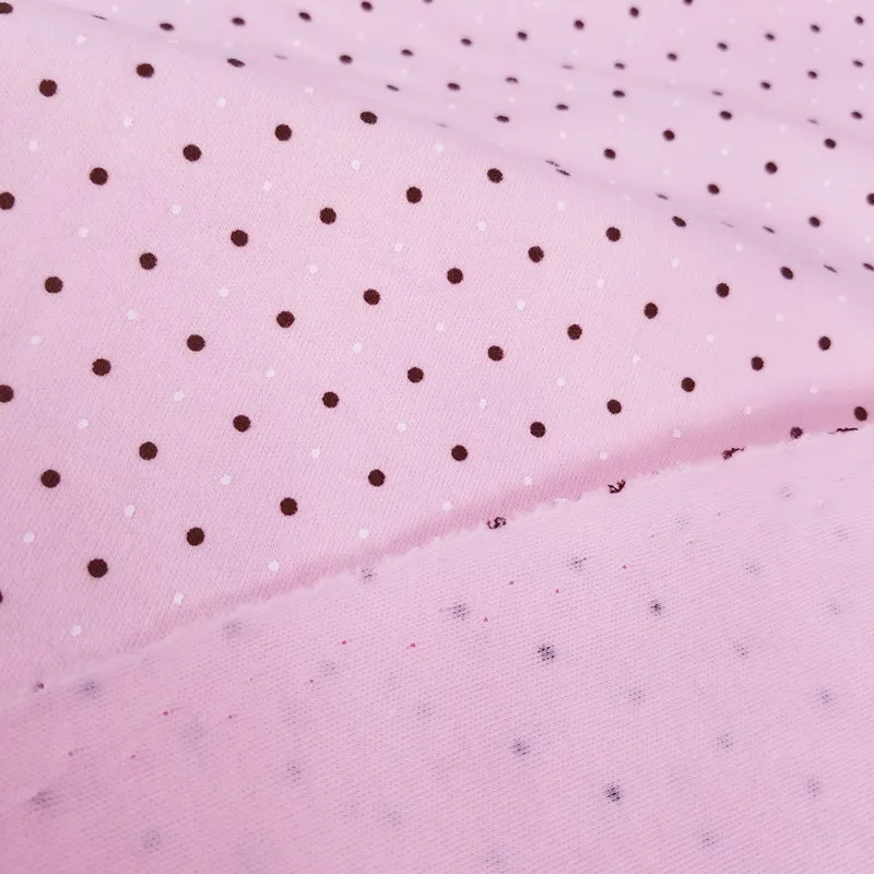 Prikker Pink Design af 40'erne Bomuld Strikket Stof med en halv meter for DIY baby tøj, hagesmække, sengetøj bomuld Jersey Klud 1