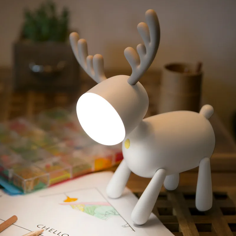 Hjorte, Elge Nat Lys Roterende Hale Justerbar Timing USB-Lampe Kids Soveværelse Indretning Flerfarvet Lys Intelligent Lys Atmosfære 1