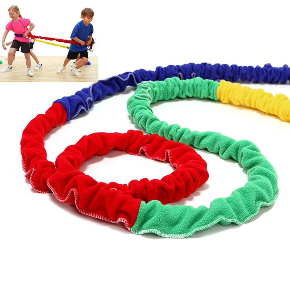Cooperatiive Elastiske Bånd, der Kører Rally Børn er Elastisk Rainbow Reb Fysisk Træning Udstyr Stress Reliever Værktøj 1