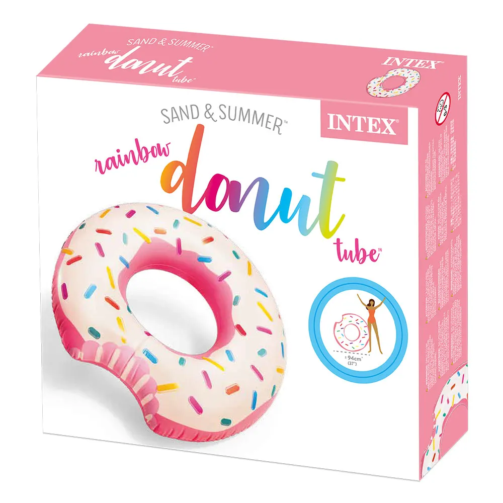 INTEX hjul oppustelige jordbær Donut 107x99 cm, oppustelige donut float, pool spil, strand legetøj for børn 1