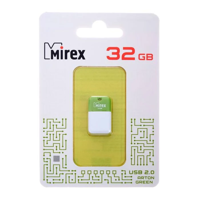 Mirex ARTON GREEN flash drev, 32 GB, USB2.0, læse op til 25 Mb / s skrive op til 15 Mb / s, hvid-grøn 4245659 1