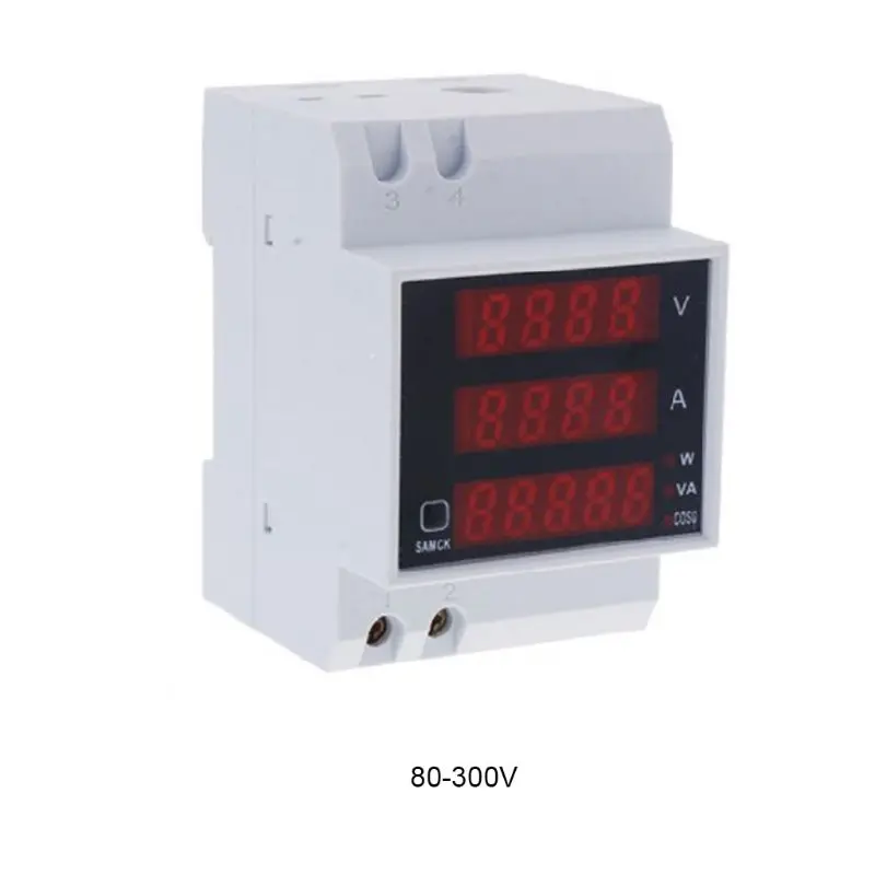 Din-Skinne Multi-Funktion Digital Meter Amperemeter Voltmeter LED Display Amp Spænding Strøm Overvåge AC 80-300V 200-450V 2 Type 1