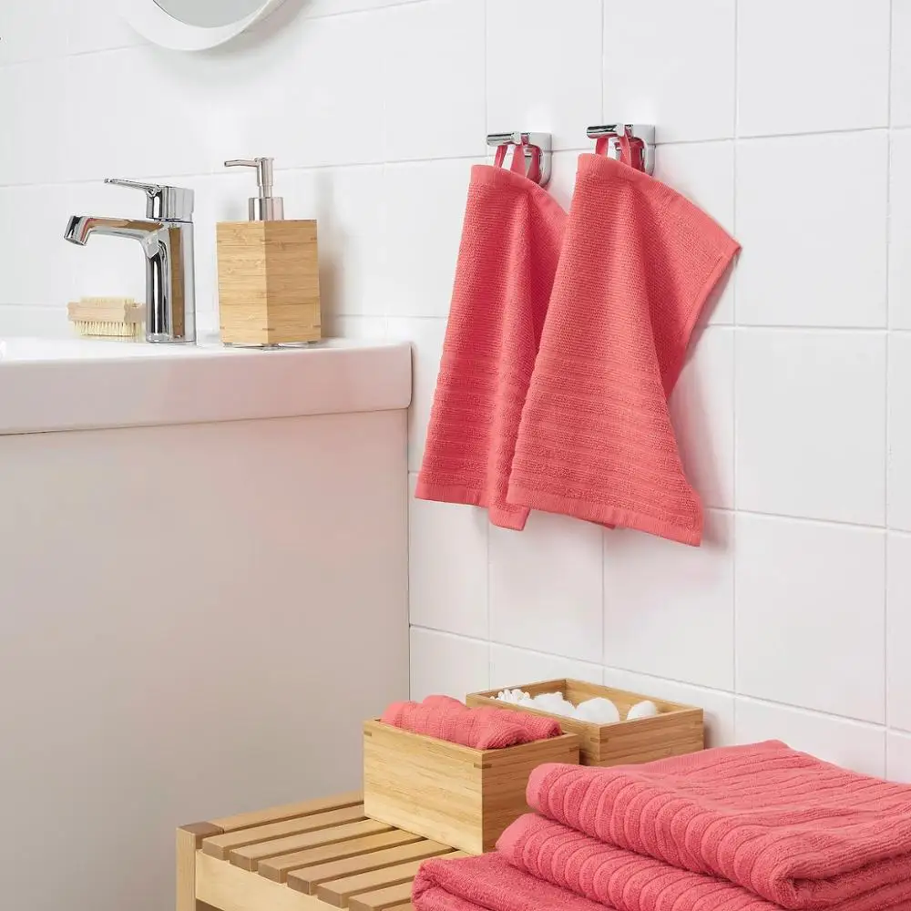 6pieces, lys rød,1piece badehåndklæde,4pieces Vaskeklud,1piece håndklæde 1