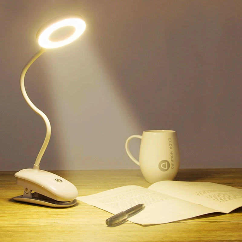 USB-Genopladelige Led Klemme bordlampe Fleksibel Svanehals Touch Dæmpning bordlampe Klip På Lampen For at ille Bed Kontor og Computer 1