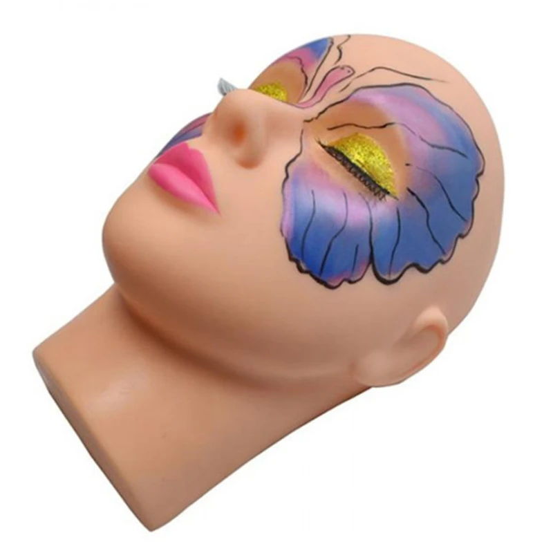 1 stk NY-Mannequin med Fladt Hoved Silikone Praksis Falsk Eyelash Extensions, Makeup Model Massage Uddannelse Hot Salg 1