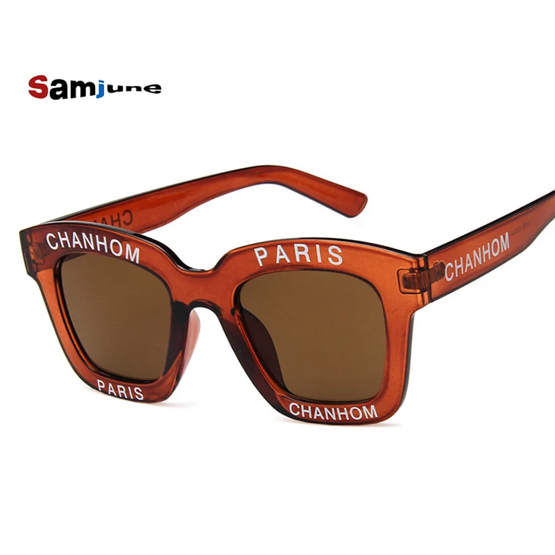 Samjune Retro Square Solbriller Kvinder Brand Designer Engelske Bogstaver Metal Ramme Cirkel Sol Briller Mode Kvindelige Nuancer Oculos 1