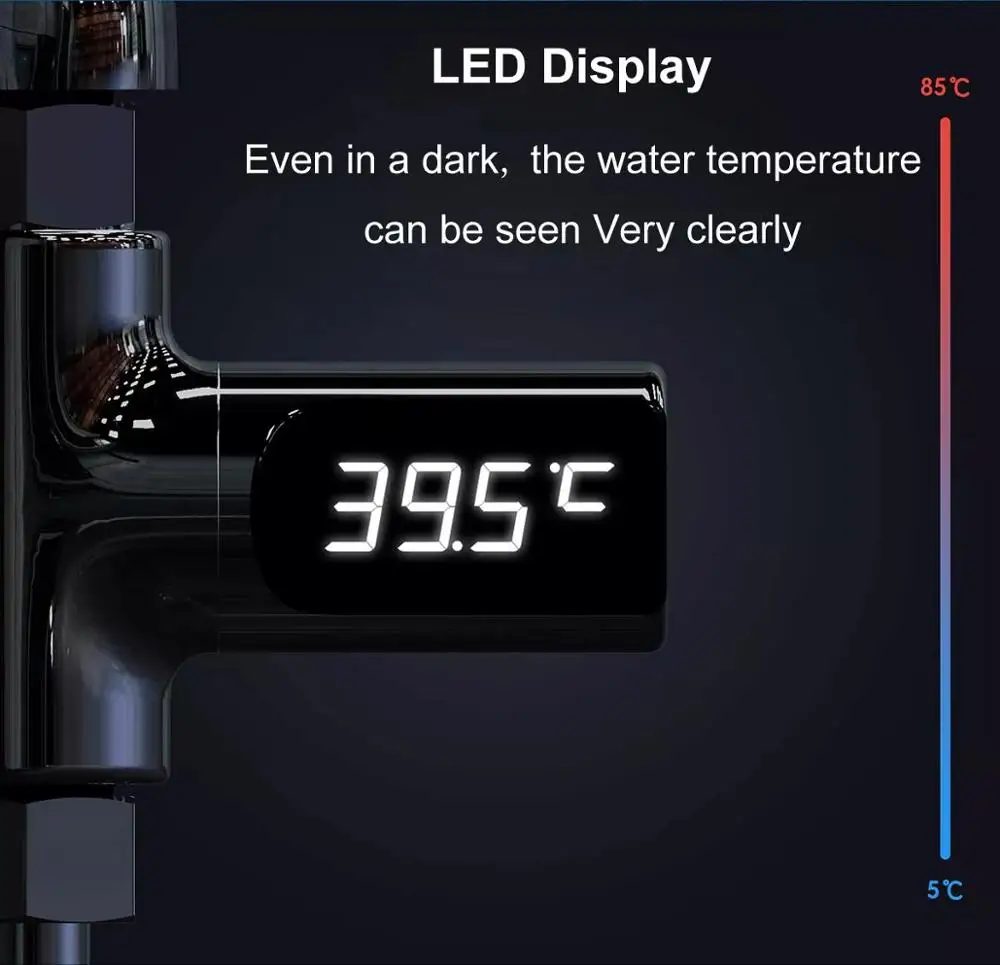 LED-Display Hjem Vand Bruser Termometer Temperture Meter Overvåge Køkken, Badeværelse Smart Home Baby Pleje 1