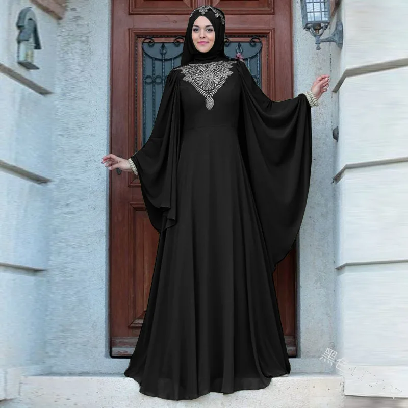 Muslimske Abaya Lace Dress Cardigan Lang Kjole Kjoler Kimono Jubah Ramadan Mellemøsten Thobe Gudstjeneste Islamiske Bøn Tøj 1