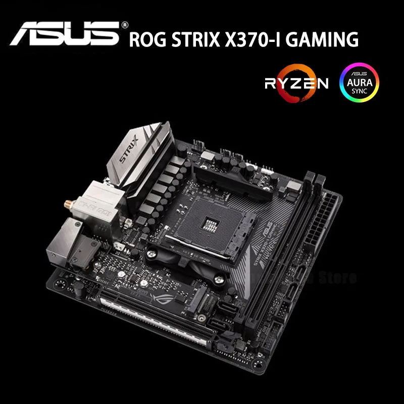 Asus ROG STRIX X370-jeg GAMING Bundkort DDR4 32 GB AMD X370 DDR4 3600MHz M. 2 RGB Desktop X370 Bundkort AM4 Mini-ITX Brugt 1