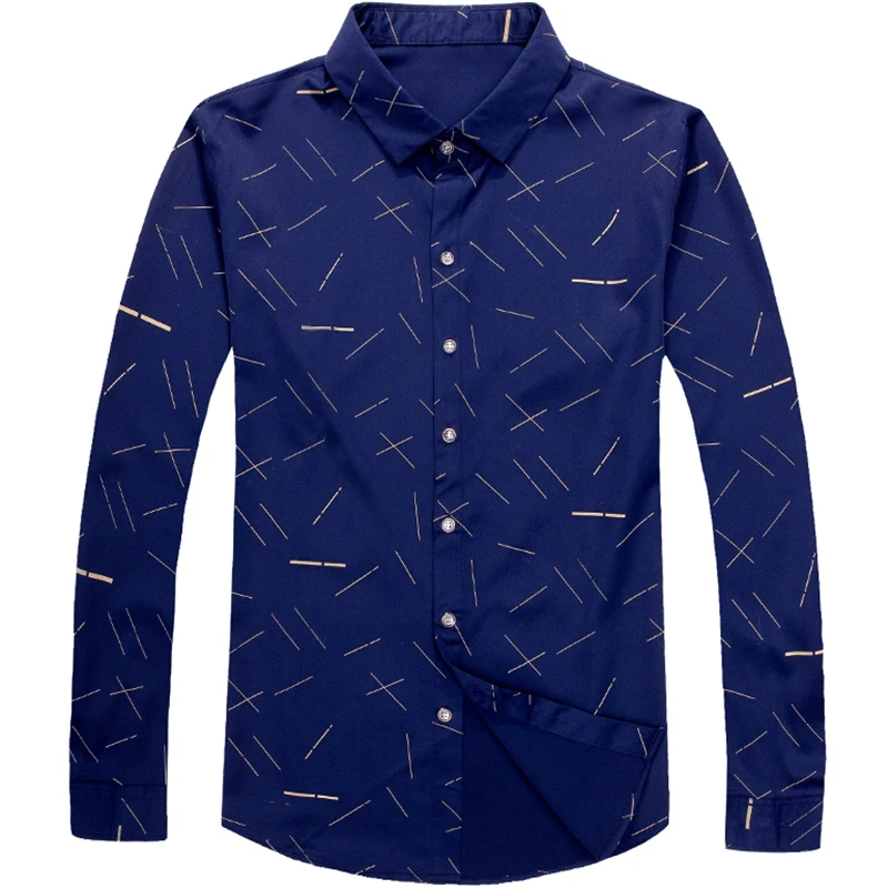 2020 Sociale Lange Ærmer Line Design-Shirts til Mænd Slim Fit Vintage Mode Mænds Shirt Mand Kjole Trøje Casual Tøj 36814 1