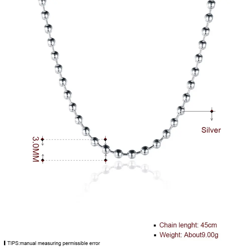 Pearl Kæde Klassiske 3mm,2018 Helt Nye Glam Mode Smykker Europa Style Sjæl 925 Sterling Sølv Bijoux Gave For Mænd 1