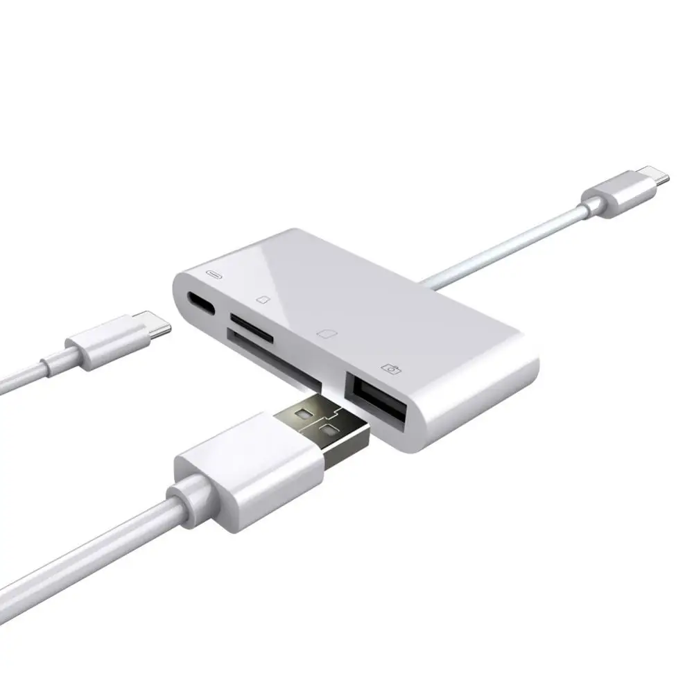 PD 3A Type-c-Hub Læser Type-c USB/CF/TF/SD Til IPad Pro 11