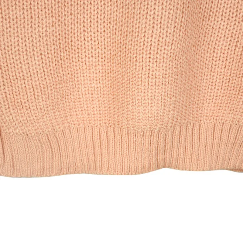 Kvinders Vintage Lange Ærmer Strikket Sweater Damer Orange Turlteneck Stribet Pullover Fra Skulder Sweater Hot Salg Y5 1