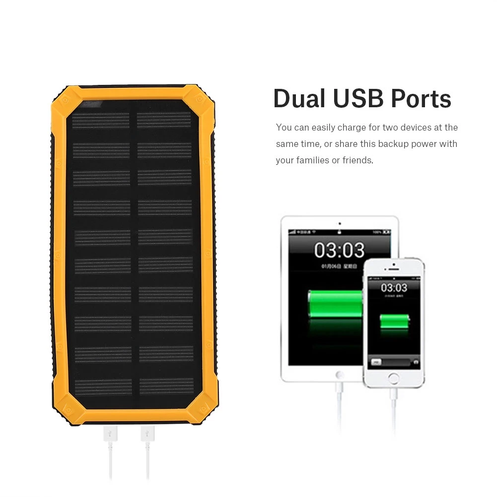 Solar Power Bank Tilfælde, Hurtig Opladning Dual USB Polar Mobile Power Bank Tilfælde DIY Kit 20000mAh Batteri, IKKE INKLUDERET 1