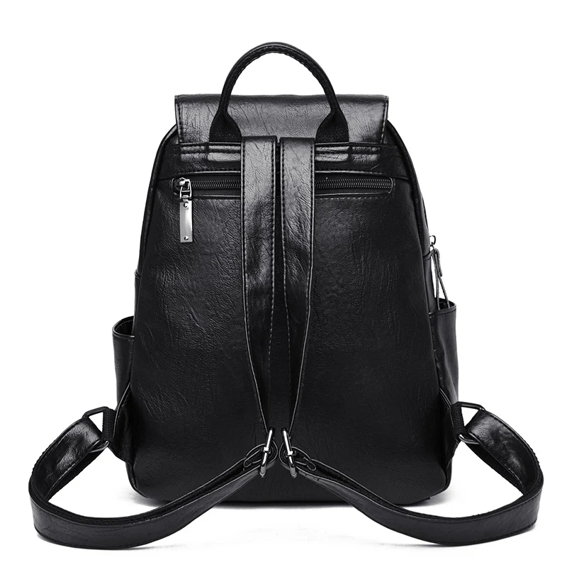 Mode sort kvinder rygsæk bagpack kvalitet læder dame, rejser, shopping tilbage pack vedhæng store skoletasker til piger packbag 1