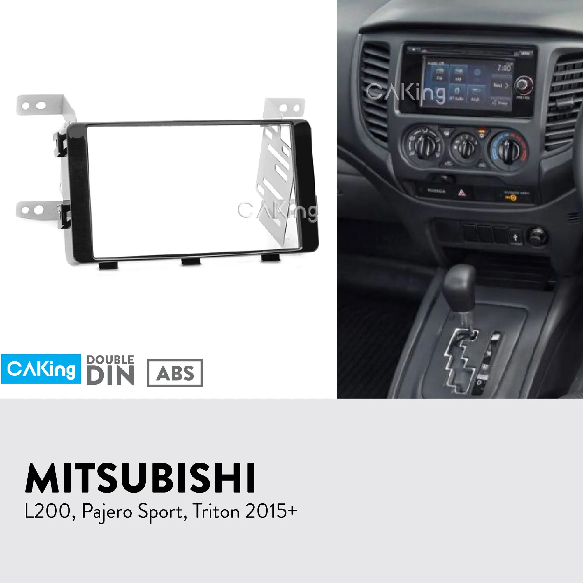 Car Fascia Radio Panel for MITSUBISHI L200, Pajero Sport, Triton+ Dash Kit Installere Facia Plate Adapter Konsol Bezel Dække 1