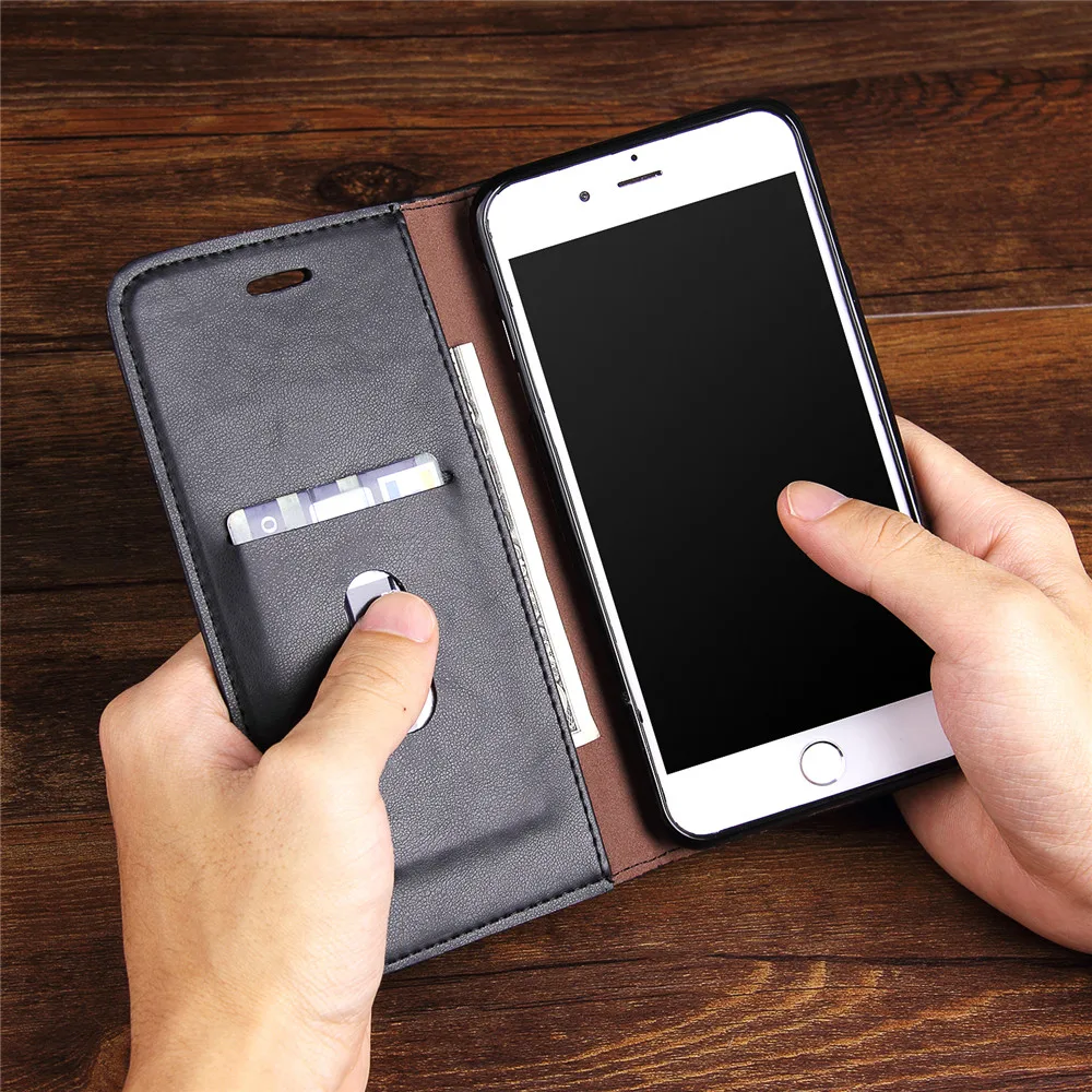 Magnetisk Læder Flip Phone Case For iPhone 12 Mini-11 Pro Max X XS-XR 6 6S + 7 8 Plus SE 2020 Wallet-Kort Slots Stå Bag Cover 1
