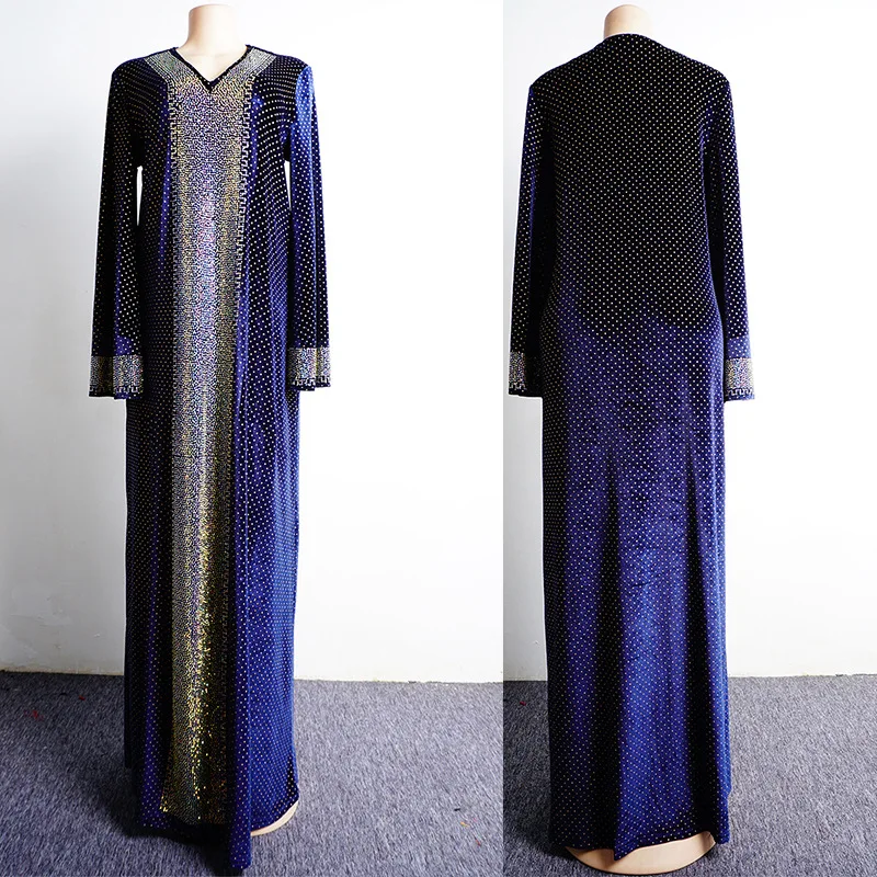 Afrikanske Kjoler til Kvinder 2020 Diamant Stribe Afrika Tøj Muslimske Lange Maxi Kjole Islamiske Marokkanske Kaftan Fashion Kjole Lady 1