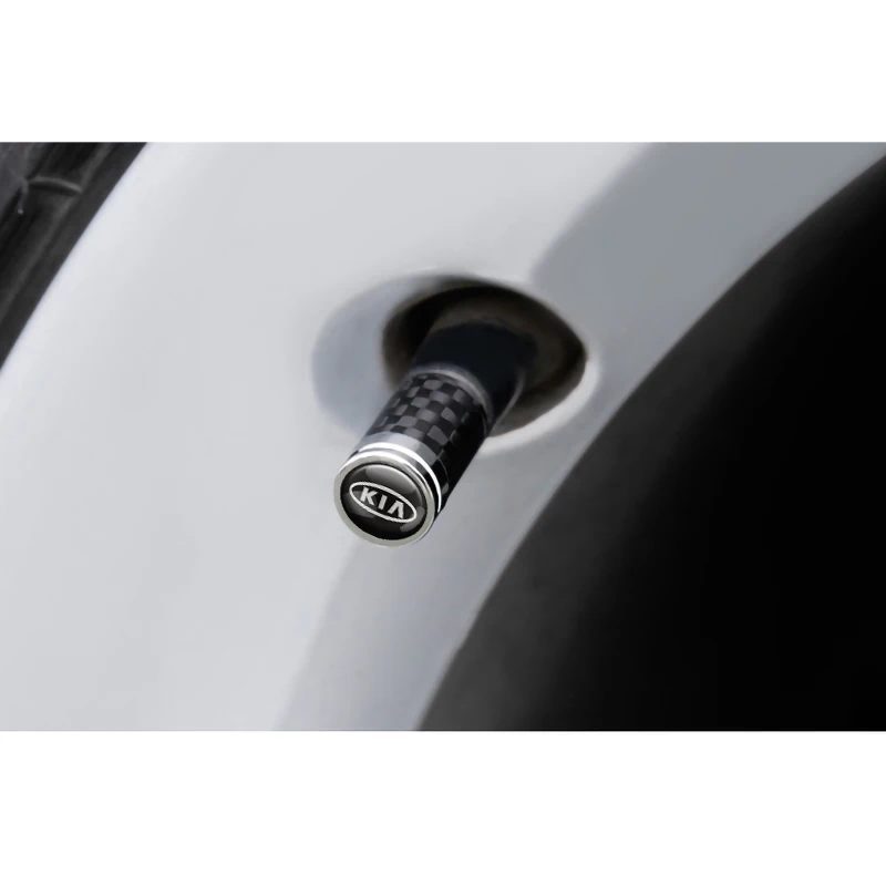 Bil Styling Badge Dæk 4stk Carbon Fiber Ventil Hætter støvhætte Dekoration Til Kia Ceed Rio Sportage R K3 K4 K5 Sorento Cerato 1