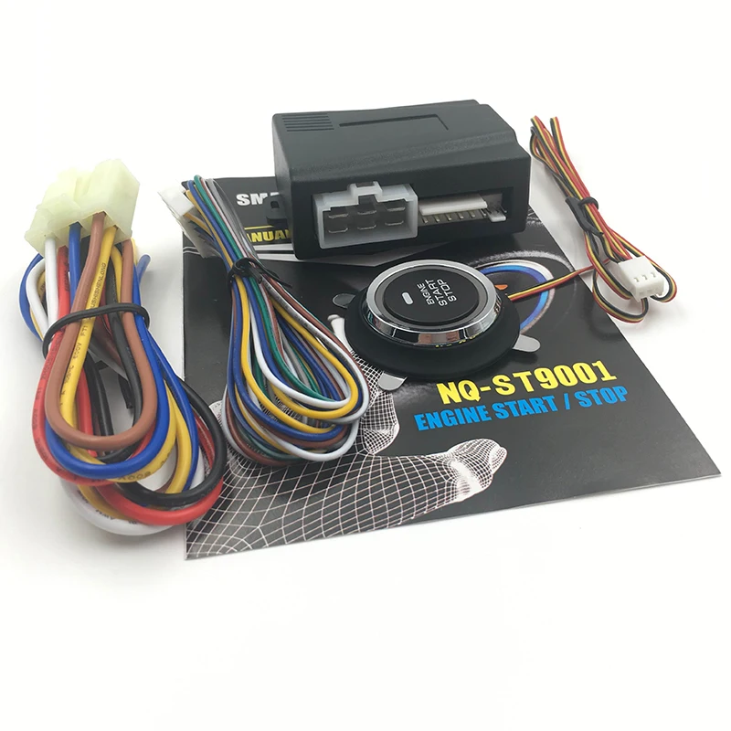 Hot 12V Bil Alarm Bil Motoren Tryk på Start-Knappen RFID-Lås Tænding Starter Nøglefri Start-Stop Anti-tyveri-System NQ-ST9001 1