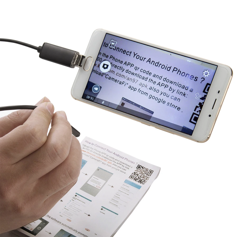 Endoskop 8mm USB Endoskop Android-5M-10M OTG PC USB-Endoscopio Mini-inspektionskamera 720P Inspektion Vandtæt Telefon Kamera 1