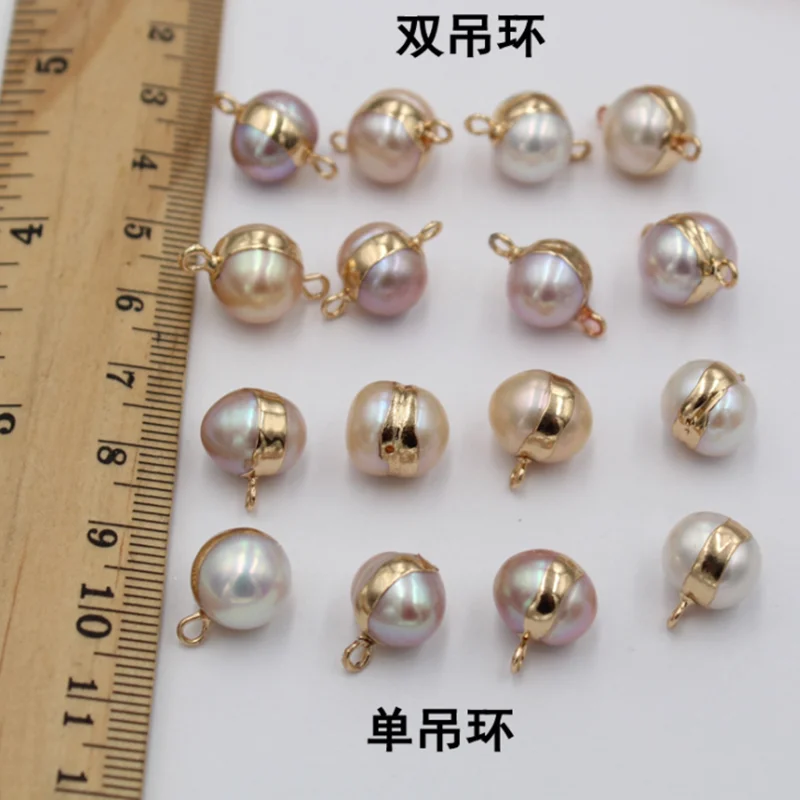 5pcs/masse 10mm Naturlige Ferskvands Perle Løse Perler Runde-Charme-Stik Perler Til gør det selv-Håndlavede Smykker at Gøre Tilbehør 1