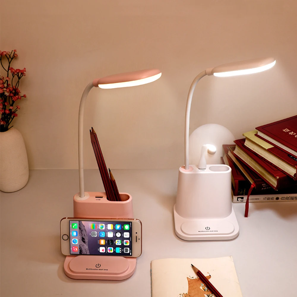 LED bordlampe USB-Genopladelige Touch Dæmpning Justering bordlampe for Børn at Læse Undersøgelse Seng, Stue, Soveværelse 1