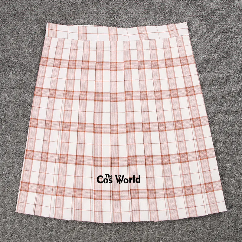 [Pink White] Girl ' s Kvinder er Japansk Sommeren Høj Talje Plisseret Hvid Nederdel For JK Skole Uniform Studerende Klude 1