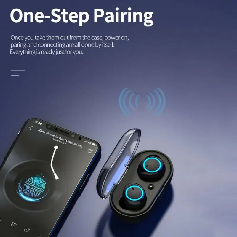 Nye Y50 Øretelefoner TWS Hovedtelefon Bluetooth-5.0 Trådløse Knap Hovedtelefon sport vandtæt headset med mikrofon til xiaomi 1