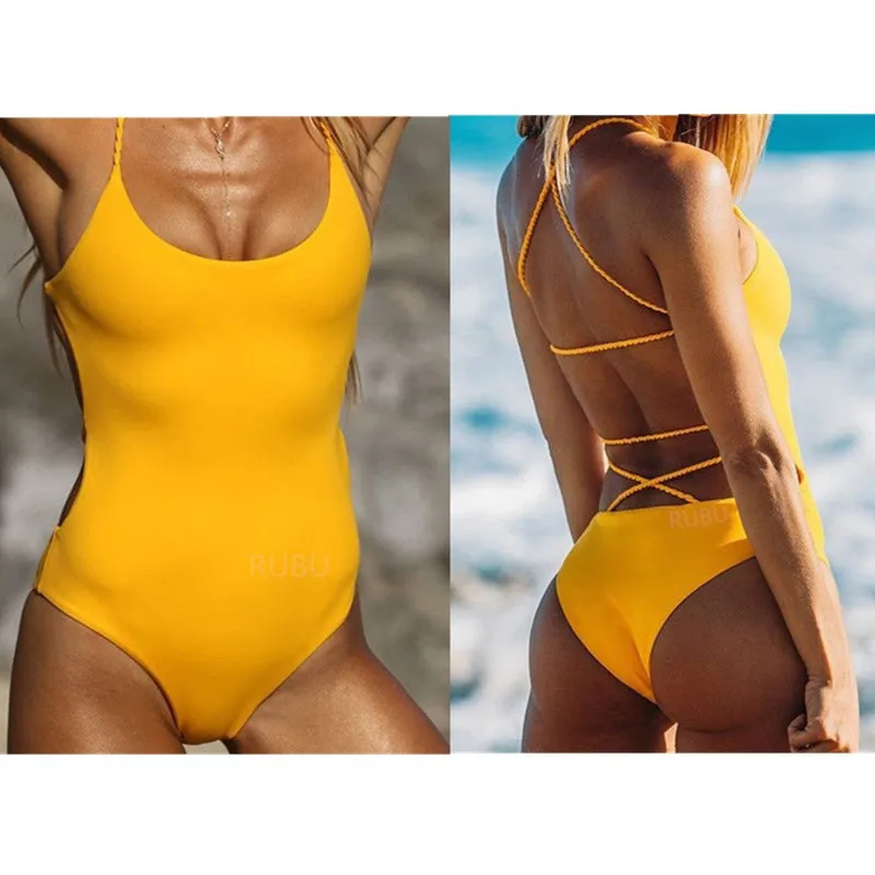 2018 Kvinder i Ét stykke Slynge en Bikini, Monokini Badetøj Backless Badetøj Badetøj Damer Ét Stykke Massivt Svømning Tøj 1