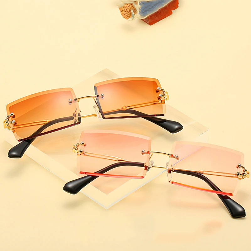 OEC CPO Mode Populære Uindfattede Rektangel Solbriller Kvinder Mænd Nuancer Legering Briller UV400 O264 1